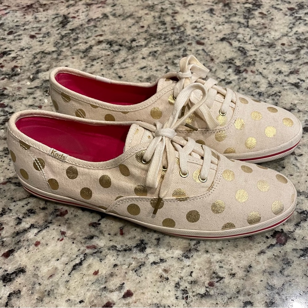Kate Spade x Keds Gold Dots Lace-Up Sneakers size 8.5
